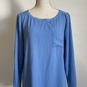 LOFT Light Blue Long Sleeve Blouse